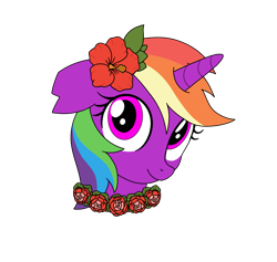 Size: 1000x949 | Tagged: safe, artist:linedraweer, oc, oc only, oc:crystal fury, species:pony, commission, floral head wreath, flower, flower in hair, headcanon, solo, vector, wreath