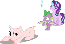 Size: 5888x3991 | Tagged: safe, artist:frownfactory, artist:midnight--blitz, artist:parclytaxel, artist:pinkieirrationalpi, edit, editor:slayerbvc, character:rarity, character:spike, character:starlight glimmer, species:dragon, species:pony, species:unicorn, ship:sparity, blushing, cutie mark, female, furless, furless edit, grin, looking back, magic, male, mare, nervous, nervous grin, no eyelashes, nude edit, nudity, shaved, shaved tail, shipping, simple background, smiling, spread wings, straight, transparent background, vector, vector edit, wingboner, winged spike, wings