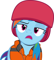 Size: 4556x5000 | Tagged: safe, artist:dashiesparkle, character:rainbow dash, species:pegasus, species:pony, episode:non-compete clause, g4, my little pony: friendship is magic, .svg available, absurd resolution, clothing, female, helmet, lifejacket, looking at you, mare, open mouth, simple background, solo, transparent background, vector