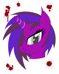Size: 1100x1375 | Tagged: safe, artist:linedraweer, oc, oc only, oc:eclipse, species:pony, blind, blood, commission, headcanon, solo, vector, wreath