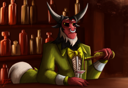 Size: 1250x864 | Tagged: safe, artist:jamescorck, character:lord tirek, species:centaur, alcohol, barista, clothing, male, solo