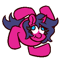 Size: 200x200 | Tagged: safe, artist:threetwotwo32232, oc, oc only, oc:fizzy pop, species:pony, species:unicorn, animated, female, gif, mare, parody, spider-man, you spin me right round