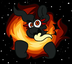 Size: 950x850 | Tagged: safe, artist:threetwotwo32232, oc, oc only, species:alicorn, species:pony, black hole, black hole pony, female, mare, messier 87, ponified, solo