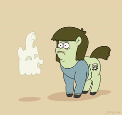Size: 4200x3972 | Tagged: safe, artist:docwario, high-five ghost, muscle man, ponified, regular show