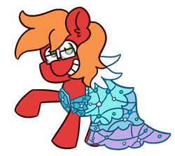 Size: 950x850 | Tagged: safe, artist:threetwotwo32232, oc, oc only, oc:moonatik, species:earth pony, species:pony, clothing, crossdressing, dress, male, princess dress, simple background, solo, stallion, transparent background