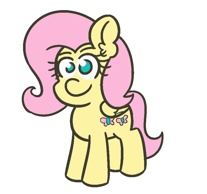 Size: 800x750 | Tagged: safe, artist:threetwotwo32232, character:fluttershy, species:pegasus, species:pony, newbie artist training grounds, animated, crab pony, female, gif, looking at you, meme, solo