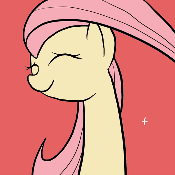 Size: 600x600 | Tagged: safe, artist:docwario, character:fluttershy, species:pony, animated, eyes closed, female, happy, mare, smiling, solo