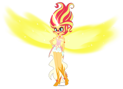 Size: 6500x4708 | Tagged: safe, artist:wubcakeva, character:daydream shimmer, character:sunset shimmer, equestria girls:friendship games, g4, my little pony: equestria girls, my little pony:equestria girls, absurd resolution, artificial wings, augmented, clothing, cute, daydream shimmer, dress, face paint, female, magic, magic wings, open mouth, simple background, solo, transparent background, wings