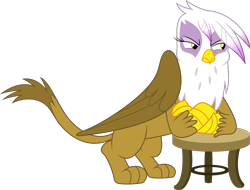 Size: 5000x3797 | Tagged: safe, artist:dashiesparkle, character:gilda, species:griffon, episode:the hearth's warming club, g4, my little pony: friendship is magic, .svg available, absurd resolution, female, simple background, solo, stool, transparent background, vector