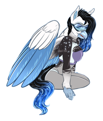 Size: 2080x2456 | Tagged: safe, artist:jc_bbqueen, oc, oc only, species:anthro, species:classical hippogriff, species:digitigrade anthro, species:hippogriff, species:unguligrade anthro, anthro oc, classical hippogriff oc, clothing, commission, goggles, hippogriff oc, simple background, solo, transparent background