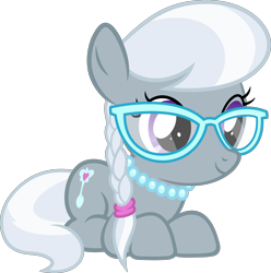 Size: 3500x3523 | Tagged: safe, artist:slb94, character:silver spoon, species:earth pony, species:pony, cute, glasses, ponyloaf, silverbetes, simple background, transparent background, vector