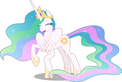 Size: 10000x6703 | Tagged: safe, artist:chrzanek97, artist:dashiesparkle, character:princess celestia, species:alicorn, species:pony, episode:a royal problem, g4, my little pony: friendship is magic, .svg available, absurd resolution, cute, cutelestia, cutie mark, eyes closed, female, mare, open mouth, simple background, solo, transparent background, vector