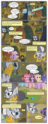 Size: 612x1556 | Tagged: safe, artist:newbiespud, edit, edited screencap, screencap, character:fluttershy, character:pinkie pie, character:rainbow dash, character:rarity, character:twilight sparkle, character:twilight sparkle (unicorn), character:zecora, species:earth pony, species:pegasus, species:pony, species:unicorn, species:zebra, comic:friendship is dragons, episode:bridle gossip, g4, my little pony: friendship is magic, cauldron, comic, dialogue, ear piercing, earring, female, floppy horn, flying, horn, jewelry, mare, neck ring, onomatopoeia, piercing, screencap comic, tongue out, zecora's hut