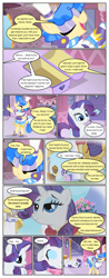 Size: 612x1554 | Tagged: safe, artist:newbiespud, edit, edited screencap, screencap, character:rarity, character:sapphire shores, species:pony, comic:friendship is dragons, background pony, chocolate tail, clothing, comic, dialogue, dress, eyes closed, female, flower, hat, lidded eyes, makeup, male, mare, on back, purple wave, raised hoof, screencap comic, stallion, top hat