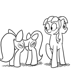 Size: 800x800 | Tagged: safe, artist:docwario, oc, oc only, oc:pia ikea, ask, ask pia ikea, buttpony, conjoined, monochrome, multiple heads, pushmi-pullyu, solo, tumblr, two heads, wat