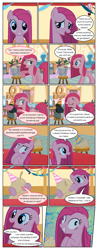Size: 612x1556 | Tagged: safe, artist:newbiespud, edit, edited screencap, screencap, character:pinkamena diane pie, character:pinkie pie, species:earth pony, species:pony, comic:friendship is dragons, episode:party of one, g4, my little pony: friendship is magic, bucket, clothing, comic, crazy face, derp, dialogue, eyes closed, faec, female, floppy ears, grin, hat, hooves, insanity, mare, mr. turnip, open mouth, party hat, rocky, screencap comic, sir lintsalot, smiling, solo