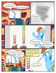 Size: 612x792 | Tagged: safe, artist:newbiespud, edit, edited screencap, screencap, character:blues, character:cloud kicker, character:derpy hooves, character:dizzy twister, character:doctor whooves, character:merry may, character:noteworthy, character:orange swirl, character:rainbow dash, character:star hunter, character:starry eyes, character:sunshower raindrops, character:time turner, character:white lightning, species:earth pony, species:pegasus, species:pony, comic:friendship is dragons, episode:hurricane fluttershy, g4, my little pony: friendship is magic, background pony, background pony audience, book, bookcase, comic, dialogue, female, flying, golden oaks library, hands on hip, male, mare, presentation, screencap comic, slideshow, stallion, tornado