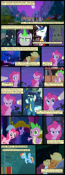 Size: 600x1592 | Tagged: safe, artist:dragontrainer13, artist:newbiespud, edit, edited screencap, screencap, character:applejack, character:flutterbat, character:fluttershy, character:pinkie pie, character:princess luna, character:rainbow dash, character:rarity, character:shining armor, character:soarin', character:spike, character:trixie, character:twilight sparkle, character:twilight sparkle (unicorn), species:alicorn, species:bat pony, species:dragon, species:earth pony, species:pegasus, species:pony, species:unicorn, comic:friendship is dragons, episode:inspiration manifestation, g4, my little pony: friendship is magic, alicorn amulet, alternate eye color, angry, annoyed, bags under eyes, bat ponified, bed, clothing, collaboration, comic, dialogue, ethereal mane, eyes closed, facepalm, fangs, female, flag, flashlight (object), flying, full moon, galaxy mane, glowing horn, goggles, hoof shoes, horn, male, mane seven, mane six, mare, mind control, moon, night, prehensile mane, race swap, raised hoof, screencap comic, sleeping, slit eyes, smiling, stallion, stars, thumbs down, uniform, upside down, wonderbolts, wonderbolts uniform