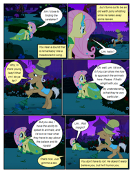 Size: 612x792 | Tagged: safe, artist:newbiespud, edit, edited screencap, screencap, character:mr. greenhooves, species:earth pony, species:pegasus, species:pony, comic:friendship is dragons, episode:the best night ever, g4, my little pony: friendship is magic, canterlot gardens, clothing, comic, dialogue, dress, eyes closed, female, gala dress, hat, male, mare, night, raised hoof, rake, rearing, screencap comic, smiling, stallion, stars, straw in mouth