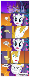 Size: 612x1553 | Tagged: safe, artist:newbiespud, edit, edited screencap, screencap, character:prince blueblood, character:rarity, species:pony, species:unicorn, comic:friendship is dragons, episode:the best night ever, g4, my little pony: friendship is magic, angry, annoyed, canterlot, comic, dialogue, female, gritted teeth, horn, male, mare, night, open mouth, screencap comic, shocked, smiling, stallion, stars