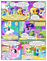 Size: 612x792 | Tagged: safe, artist:newbiespud, edit, edited screencap, screencap, character:applejack, character:fluttershy, character:pinkie pie, character:princess celestia, character:rainbow dash, character:rarity, character:spike, character:twilight sparkle, species:alicorn, species:dragon, species:earth pony, species:pegasus, species:pony, species:unicorn, comic:friendship is dragons, episode:the best night ever, g4, my little pony: friendship is magic, big crown thingy, clothing, comic, dialogue, ethereal mane, eyes closed, female, grin, hat, injured, jewelry, laurel wreath, male, mane seven, mane six, mare, messy mane, peytral, regalia, screencap comic, slit eyes, smiling