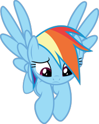 Size: 6400x8043 | Tagged: safe, artist:parclytaxel, character:rainbow dash, species:pegasus, species:pony, episode:the washouts, g4, my little pony: friendship is magic, .svg available, absurd resolution, cute, dashabetes, dawwww, female, flying, foreshortening, hnnng, looking down, mare, raised hoof, sad, sadorable, simple background, solo, transparent background, vector, woobie