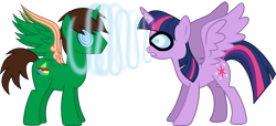 Size: 13370x6108 | Tagged: safe, artist:decprincess, artist:parclytaxel, artist:theomniwriter, edit, character:twilight sparkle, character:twilight sparkle (alicorn), oc, oc:frost d. tart, species:alicorn, species:pony, absurd resolution, alicorn oc, female, goggles, hypnogoggles, hypnosis, male, mare, screenslaver, simple background, stallion, swirly eyes, the incredibles, transparent background, vector, vector edit