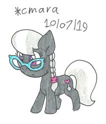 Size: 634x739 | Tagged: safe, artist:cmara, character:silver spoon, species:earth pony, species:pony, female, filly, glasses, simple background, solo, traditional art, white background