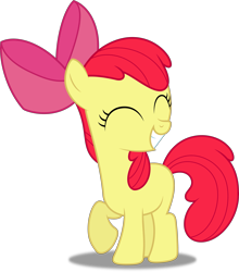 Size: 4393x5000 | Tagged: safe, artist:dashiesparkle, character:apple bloom, species:earth pony, species:pony, episode:appleoosa's most wanted, g4, my little pony: friendship is magic, apple bloom's bow, bow, female, filly, grin, hair bow, simple background, smiling, solo, transparent background, vector