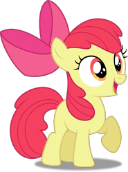 Size: 3692x5000 | Tagged: safe, artist:dashiesparkle, character:apple bloom, species:earth pony, species:pony, episode:somepony to watch over me, g4, my little pony: friendship is magic, apple bloom's bow, bow, female, filly, hair bow, raised hoof, simple background, solo, transparent background, vector