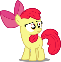 Size: 5000x5136 | Tagged: safe, artist:dashiesparkle, character:apple bloom, species:earth pony, species:pony, episode:sleepless in ponyville, g4, my little pony: friendship is magic, apple bloom's bow, bow, female, filly, hair bow, simple background, solo, transparent background, vector, worried