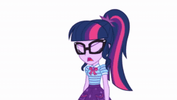 Size: 1920x1080 | Tagged: safe, artist:wubcakeva, character:twilight sparkle, character:twilight sparkle (scitwi), species:eqg human, g4, my little pony: equestria girls, my little pony:equestria girls, animated, dab, denzel crocker, female, geode of telekinesis, magical geodes, solo, sound, the fairly oddparents, webm