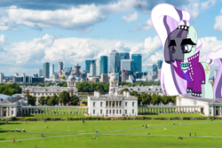 Size: 1280x854 | Tagged: safe, artist:jhayarr23, character:coloratura, character:countess coloratura, species:pony, female, giant pony, giantess, highrise ponies, irl, london, macro, photo, ponies in real life, show accurate, united kingdom