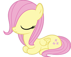 Size: 4500x3608 | Tagged: safe, artist:agrol, artist:slb94, character:fluttershy, species:pegasus, species:pony, behaving like a cat, female, filly, filly fluttershy, ponyloaf, prone, simple background, sleeping, solo, transparent background, vector, younger
