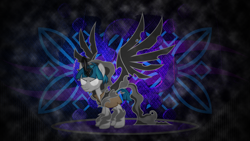 Size: 3840x2160 | Tagged: safe, artist:chrzanek97, artist:laszlvfx, edit, character:pony of shadows, character:stygian, species:pony, species:unicorn, episode:shadow play, g4, my little pony: friendship is magic, blank eyes, corrupted, evil, glowing eyes, male, possessed, solo, wallpaper, wallpaper edit