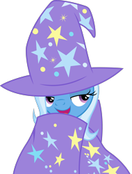 Size: 3039x4000 | Tagged: safe, artist:dashiesparkle, character:trixie, species:pony, episode:a matter of principals, g4, my little pony: friendship is magic, .svg available, cape, clothing, female, hat, high res, simple background, solo, transparent background, trixie's cape, trixie's hat, vector