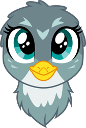 Size: 1500x2215 | Tagged: safe, artist:dailevy, artist:parclytaxel, character:gabby, species:griffon, .svg available, bust, colored, cute, female, gabbybetes, head only, looking at you, simple background, solo, transparent background, vector