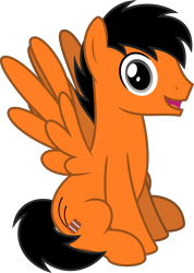 Size: 4000x5614 | Tagged: safe, artist:parclytaxel, oc, oc only, oc:power drift, species:pegasus, species:pony, 2020 community collab, derpibooru community collaboration, .svg available, absurd resolution, looking at you, male, simple background, sitting, smiling, solo, spread wings, stallion, transparent background, vector, wings