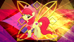Size: 3840x2160 | Tagged: safe, artist:dropple-rd, artist:laszlvfx, artist:rainbownspeedash, edit, character:apple bloom, species:earth pony, species:pony, adorabloom, blushing, clothing, cute, female, hat, looking at you, older, solo, wallpaper, wallpaper edit