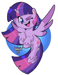 Size: 2700x3500 | Tagged: safe, artist:danmakuman, character:twilight sparkle, character:twilight sparkle (alicorn), species:alicorn, species:pony, my little pony:pony life, female, mare, one eye closed, open mouth, simple background, transparent background, unshorn fetlocks, wink