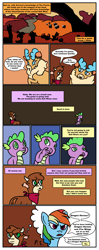 Size: 612x1553 | Tagged: safe, artist:newbiespud, artist:paper shadow, community related, character:arizona cow, character:rainbow dash, character:velvet reindeer, species:cow, species:deer, species:dragon, species:pegasus, species:pony, species:reindeer, comic:friendship is dragons, them's fightin' herds, collaboration, comic, dialogue, female, smiling, thought bubble