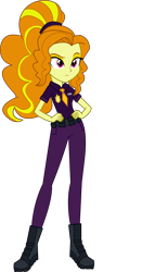 Size: 1629x3115 | Tagged: safe, artist:wubcakeva, character:adagio dazzle, my little pony:equestria girls, clothing, female, hands on hip, human adagio, lidded eyes, pants, police officer, simple background, solo, transparent background, uniform