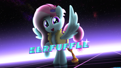 Size: 3840x2160 | Tagged: safe, artist:bastbrushie, artist:jhayarr23, character:kerfuffle, friendship is magic: rainbow roadtrip, g4, my little pony: friendship is magic, 80s, night, outrun, stars, synthwave