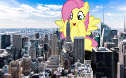 Size: 5833x3620 | Tagged: safe, artist:gtsfets22, artist:slb94, character:fluttershy, species:pony, female, giant pony, giantess, highrise ponies, macro, new york city