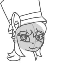 Size: 818x1010 | Tagged: safe, artist:anthroponiessfm, species:pony, a hat in time, clothing, explicit source, hat, hat kid, ponified, sketch, smug