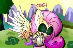 Size: 998x662 | Tagged: safe, artist:extradan, character:fluttershy, female, flutterbot, robot, solo