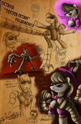 Size: 2000x3024 | Tagged: safe, artist:jamescorck, character:octavia melody, species:earth pony, species:pony, annoyed, bow tie, clothing, crossover, doctor octavia, doctor octopus, female, hat, octavia is not amused, otto octavius (marvel comics), suit, sunglasses, supervillain, tentacles, top hat, unamused