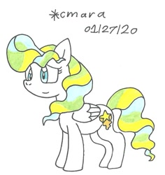 Size: 876x927 | Tagged: safe, artist:cmara, character:vapor trail, species:pegasus, species:pony, g4, female, mare, simple background, solo, traditional art, white background