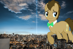 Size: 2048x1365 | Tagged: safe, artist:dashiesparkle, artist:jerryakiraclassics19, character:doctor whooves, character:time turner, species:pony, big pony, brazil, building, city, giant doctor whooves, giant pony, highrise ponies, irl, macro, male, mega giant, photo, ponies in real life, raised hoof, stallion, são paulo