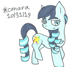 Size: 832x723 | Tagged: safe, artist:cmara, character:coloratura, species:earth pony, species:pony, female, mare, raised hoof, raised leg, rara, simple background, solo, traditional art, white background